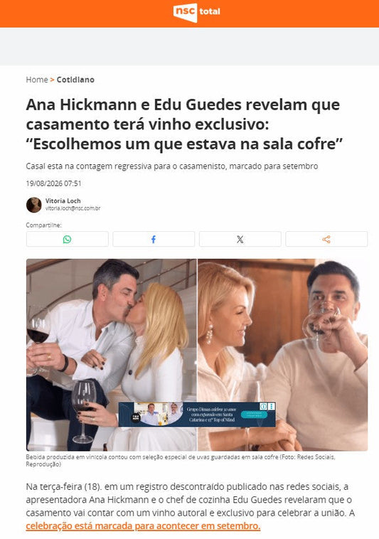 Ana Hickmann e Edu Guedes revelam que casamento terá vinho exclusivo: “Escolhemos um que estava na sala cofre”