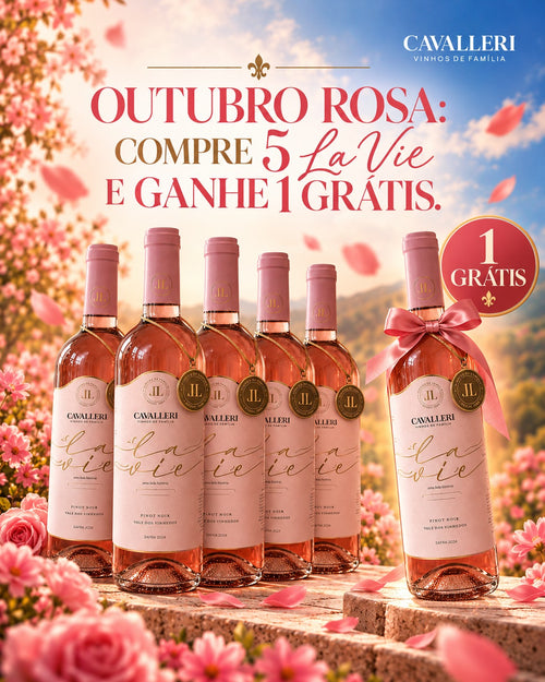 Kit Vinho Rose La Vie Pinot Noir - 6 Garrafas - Vinícola Cavalleri