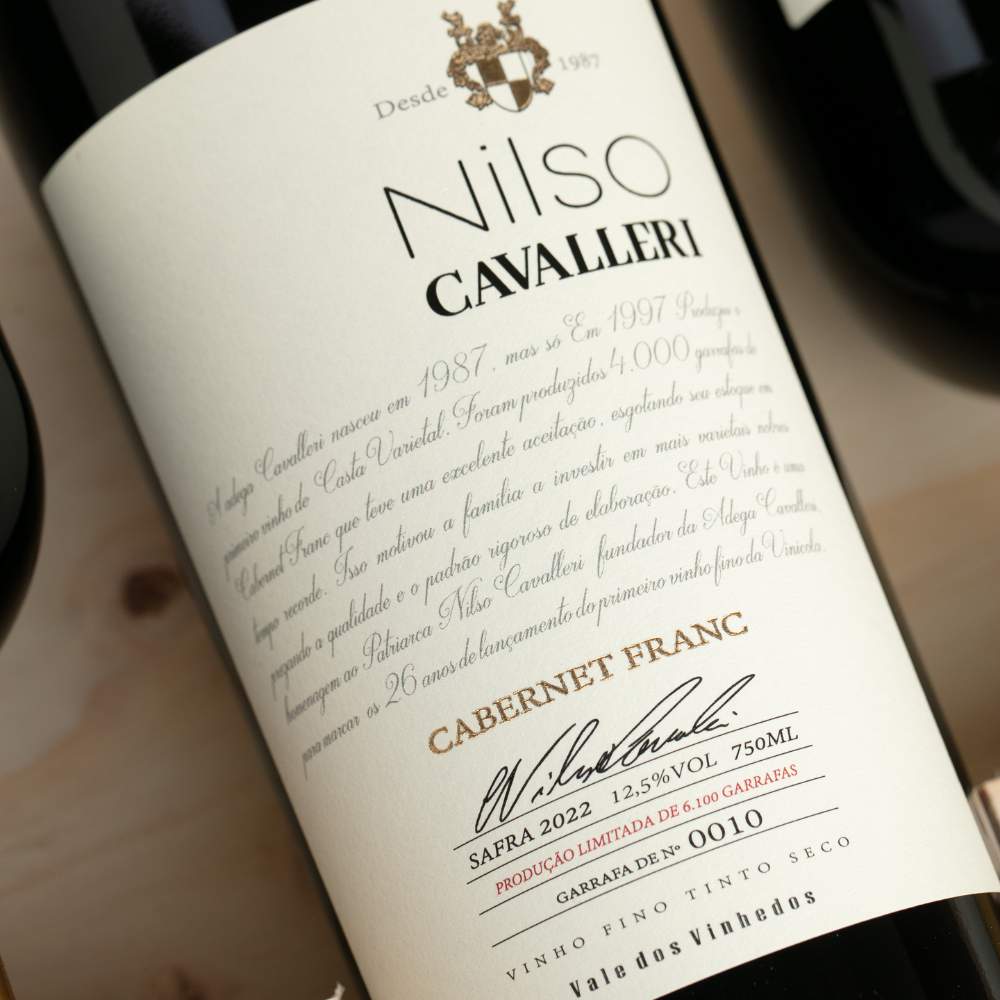 Vino tinto Cabernet Franc Nilso Cavalleri - Bodega Cavalleri