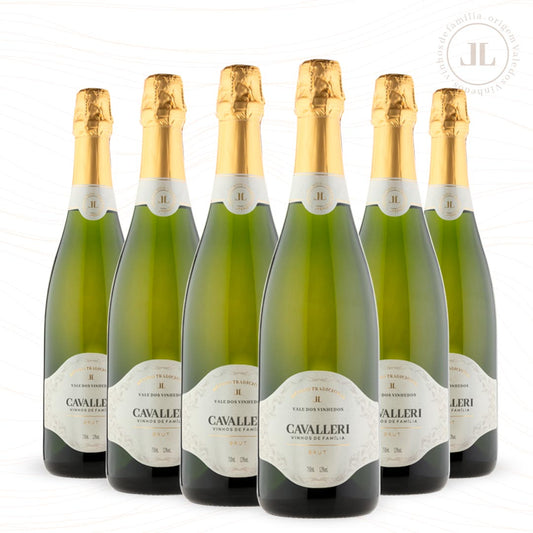 Kit Espumante Brut Champenoise 24 Meses - 6 Garrafas - Vinícola Cavalleri